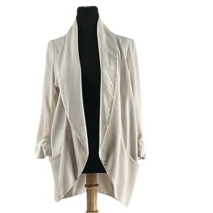 Aritzia Wilfred Chevalier Blazer ivory satin look lapel   Jacket Size 4